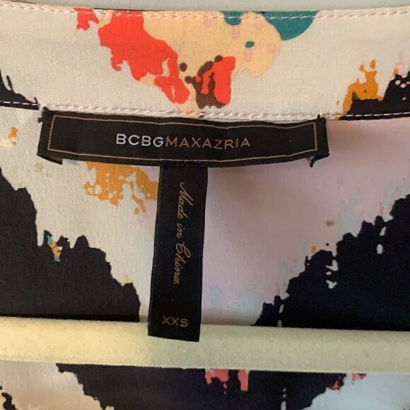 BCBGMAXAZRIA Parfaitcom Silk Blouse Size XXS - Picture 3 of 5